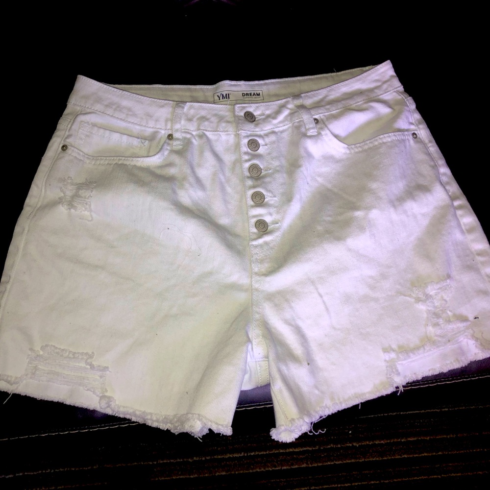 White denim shorts